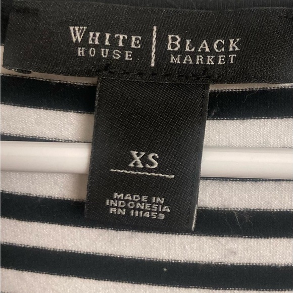 White House Black Market | White & Black Stripe Sleeveless Top XS - Picture 2 of 5